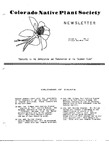 Colorado Native Plant Society Newsletter, Vol. 8 No. 5, October-December 1984 by Sue Martin, Harold Weissler, Eleanor Von Bargen, Myrna Steinkamp, Athalie Barzee, William A. Weber, and Sue Martin