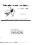 Colorado Native Plant Society Newsletter, Vol. 6 No. 4, October-December 1982