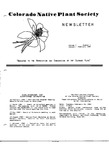 Colorado Native Plant Society Newsletter, Vol. 7 No. 1, January-February 1983