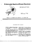Colorado Native Plant Society Newsletter, Vol. 7 No. 5, October-December 1983 by Harold Weissler, Eleanor Von Bargen, Myrna Steinkamp, Lloyd Hayes, and Brenton Braley