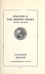 1919 College of the Sacred Heart Catalogue